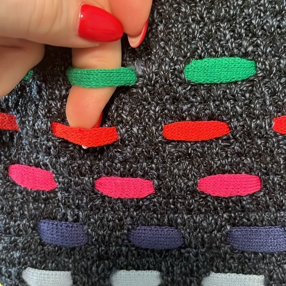 Maria Pavan Sweater Colorful Threaded Details Size XS Brazil Gray - Picture 3 of 9